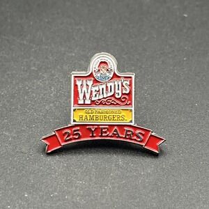 Wendy's Fast Food Restaurant 25 Years Anniversary Employee Lapel Hat Pin